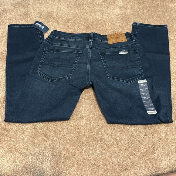 Buffalo David Bitton Skinny Max Men's Jeans in Sanded and Faded Dark Blue - Picture 2 of 4